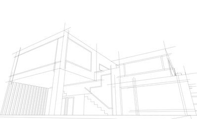 architectural drawing 3d vector illustration