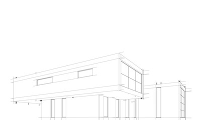 architectural drawing 3d vector illustration