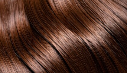 Close-up of lustrous, flowing dark brown hair displaying texture and shine in natural light.