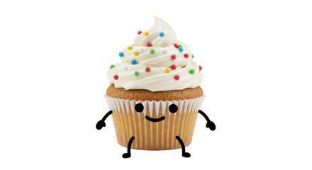 Isolated Cupcake Character