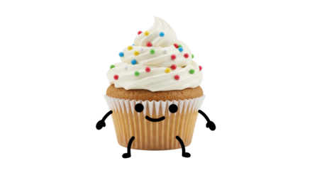 Isolated Cupcake Character