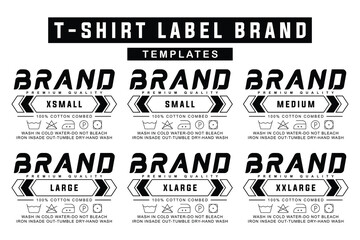 T-Shirt Label Tag Template Design with Sizes Option