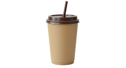 Isolated Disposable Coffee Cup with Lid