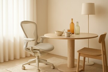 Cozy breakfast nook with modern furniture and decor