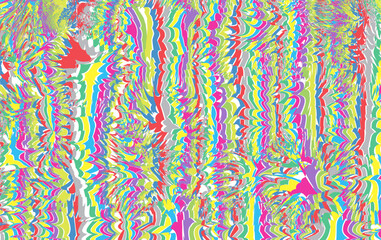 Brightly colored abstract patterns with feather-like or spreading petal-like effects, creating a dynamic and energetic impression