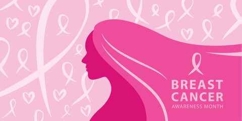 Healthcare and medicine concept. pink breast cancer awareness ribbon.