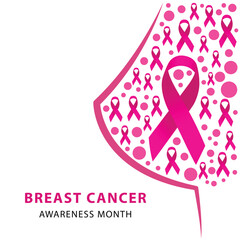 Healthcare and medicine concept. pink breast cancer awareness ribbon.