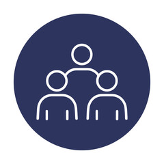 Connected people form organizational chart. Icon symbol illustration