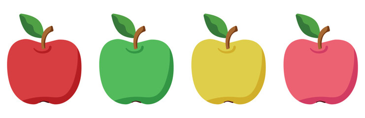 A set of colorful apples.