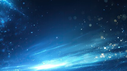 Fototapeta premium Blue background with streaks of light and stars forming abstract futuristic design, perfect for modern digital art and visual projects.