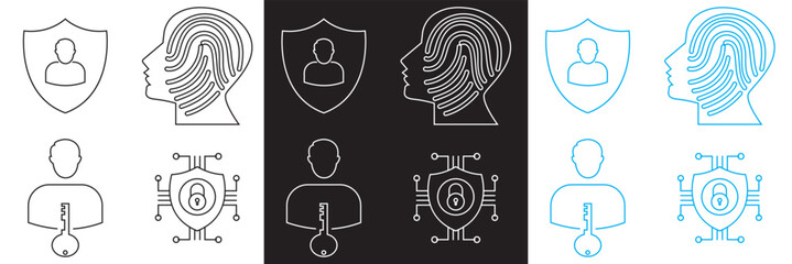 Digital Identity Icon . Cybersecurity, privacy, verification, ID card, access, user security authentication etc. Vector for websites, mobile interfaces,  banner etc. EPS 10