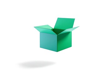 Floating Open Box with Gradient Color on White Background for Delivery