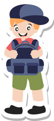 Naklejka premium Student With Backpack Sticker