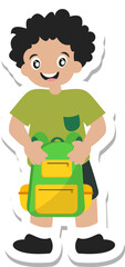 Obraz premium Student With Backpack Sticker