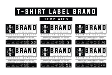 Unisex Clothing Size Tag Template. Garment T-Shirt Label