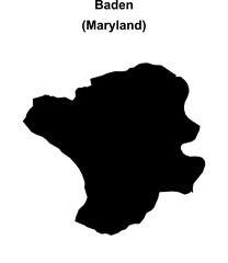Baden (Maryland) blank outline map