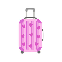 Colorful travel suitcase with wheels and handle, ideal for travel posters, holiday promotions, or summer campaigns.