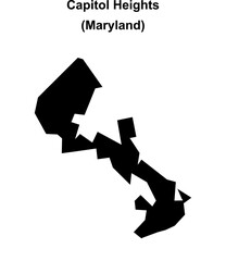 Capitol Heights (Maryland) blank outline map