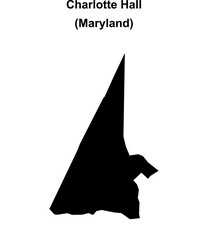Fototapeta premium Charlotte Hall (Maryland) blank outline map