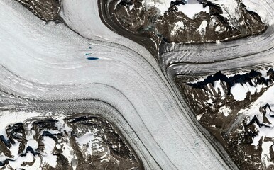 High-Resolution Aerial View of Ice Formations