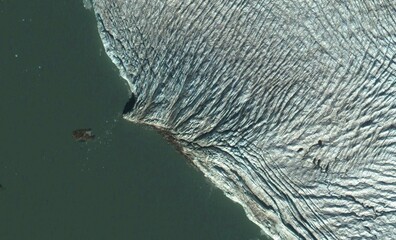 High-Resolution Aerial View of Ice Formations