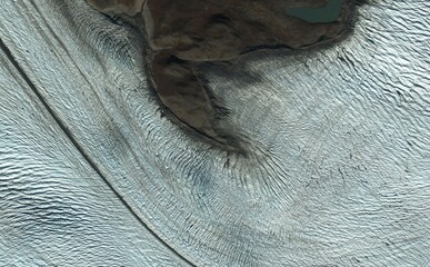 High-Resolution Aerial View of Ice Formations