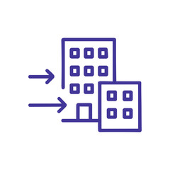 Corporate mergers Building partnerships flowing growth. Icon symbol illustration