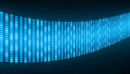 Abstract sky blue grid square curve light technology background
