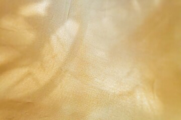 Close-up photograph of a yellowish, net-like material with shadows, natural lighting, minimalist...