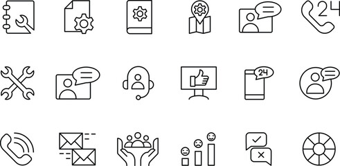 Comprehensive Collection of Customer Service Icons Support, Feedback, and Communication Symbols