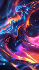 A breathtakingly vivid illustration of a dynamic liquid abstract gradient mobile wallpaper