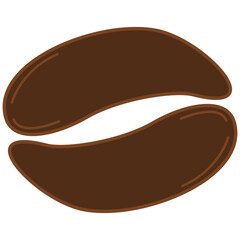 Single Coffee Bean Vector Illustration.  A clean, stylized vector illustration of a single coffee bean, ideal for icons, logos, branding, or any coffee-themed design element.