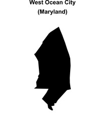 West Ocean City (Maryland) blank outline map