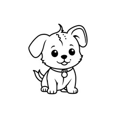 Fototapeta premium 子犬のかわいいイラスト｜Cute Puppy Illustration