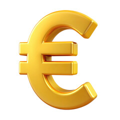 Obraz premium golden euro sign render icon in cartoon plastic st