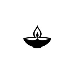 a black silhouette of a candle in a bowl with a flame black, bowl, candle, design, flame, icon, logo, silhouette , Generative art.