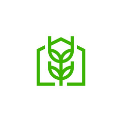Green House Plant Logo Design