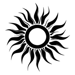 abstract black and white symbol of a sun in the shape of a crescent abstract, black, design, moon, shape, sun, symbol, tattoo , Generative art.