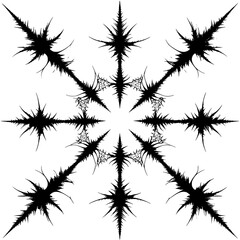 an illustration of a black star with spikes in an abstract pattern abstract, black, design, illustration, image, pattern, spike, star , Generative art.