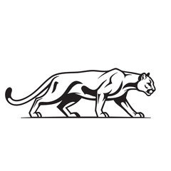 Obraz premium Majestic Cougar Illustration Powerful Wildcat Design