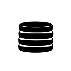 stack of coins icon in black simple style on a white background black, coin, icon, stack, style, symbol , Generative art.
