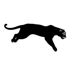 a black silhouette of a cheetah on a white background black, cat, cheetah, silhouette , Generative art.