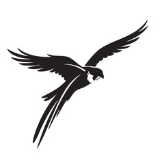 Obraz premium Majestic Parrot in Flight A Stunning Silhouette Illustration