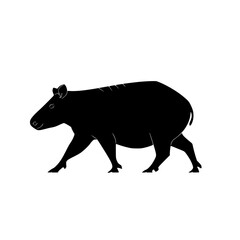 a black silhouette of a pig or boar on a white background black, boar, cow, illustration, pig, silhouette, walk , Generative art.