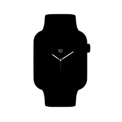 a black silhouette of a clock on a white background black, clock, icon, man, silhouette, watch , Generative art.