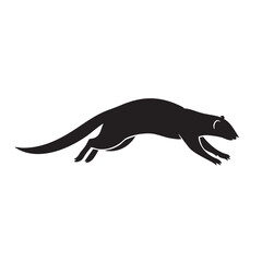 Fototapeta premium Elegant Silhouette of a Leaping Weasel A Wildlife Vector Illustration