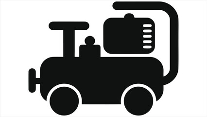 Vector Silhouette Illustration of a Simple Air Compressor/Clean, simple vector graphic of an air compressor.