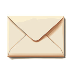 Isolated Cream Envelope Icon for Mail and Communication on White Background