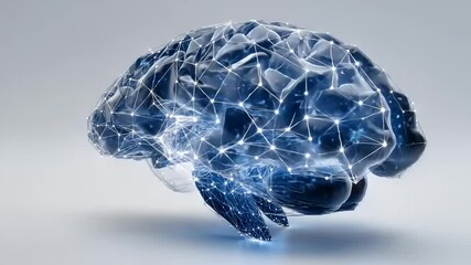 Futuristic brain model showcasing neural connections in 3D - Powered by Adobe