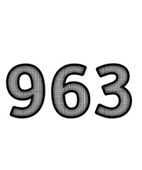 Block and white color numbers 963